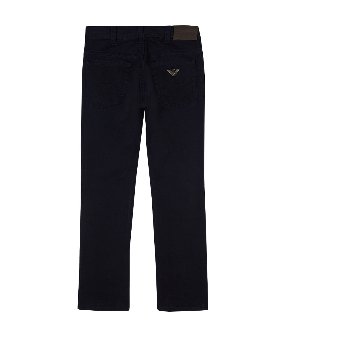 Armani Junior Five-pocket Black Cotton Gabardine Trouser