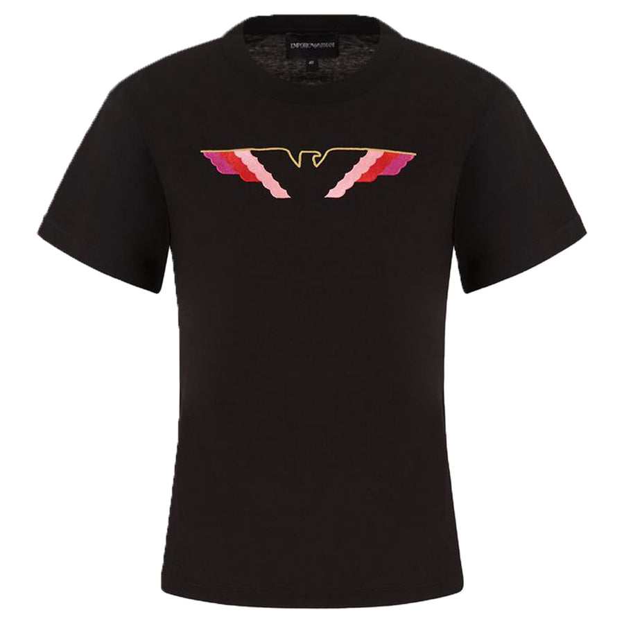 Emporio Armani Black Multi-coloured Eagle Logo T-shirt