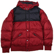 Armani Junior Red Down Nylon Jacket Front