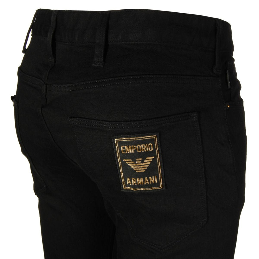 Emporio Armani Black Logo Patch Jeans