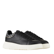 Emporio Armani Black Heel Monogram Sneakers