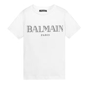 Balmain Kids White Logo T-shirt