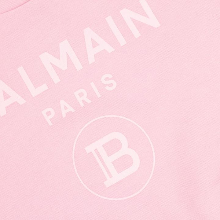Balmain Kids Pink Cutout Shoulder Sweatshirt