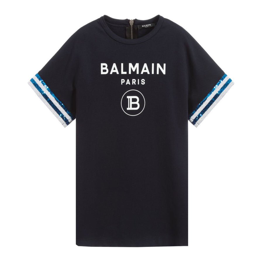 Balmain Kids Blue Milano Logo Dress