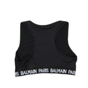 Balmain Kids Logo Print Crop Top