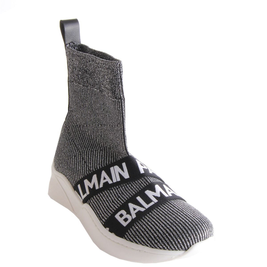 Balmain Girls Silver Sock Trainers