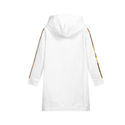 Balmain White Sequin Hoodie Dress