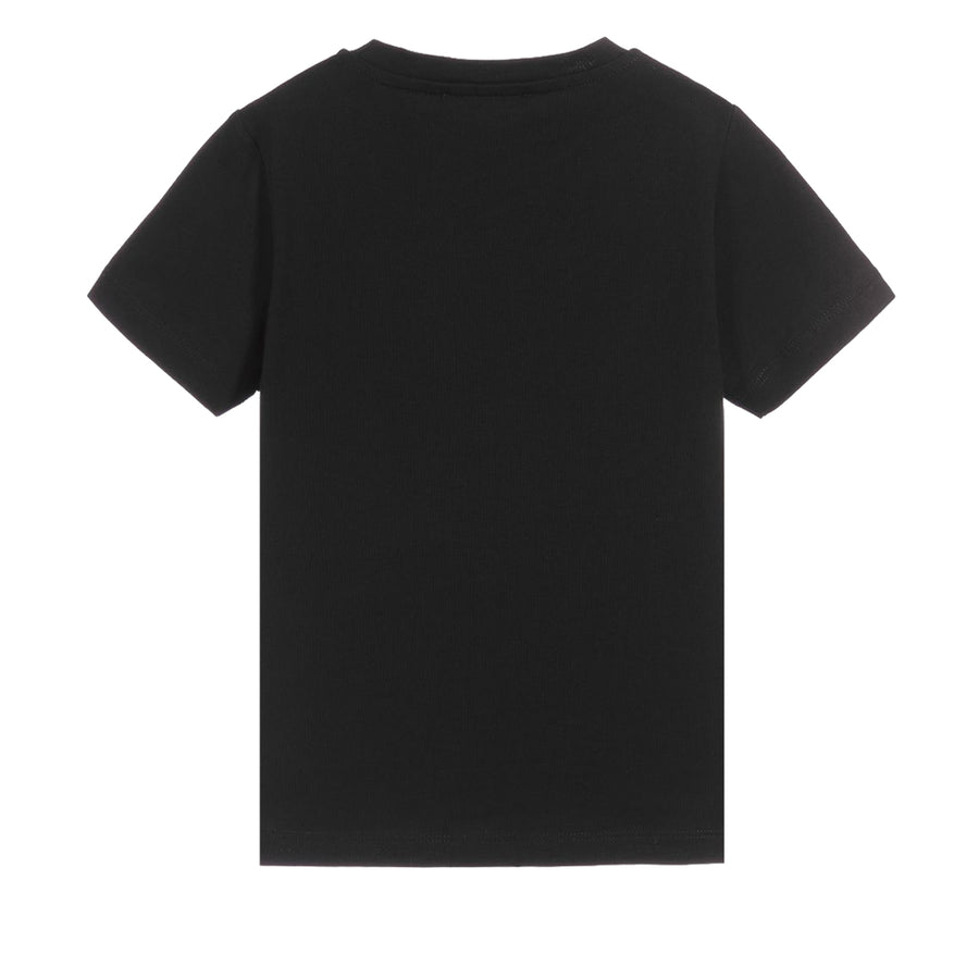 Balmain Kids Black and White Logo T-shirt