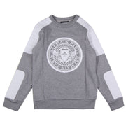 Balmain Paris Grey Chest Logo Sweatshirt front 