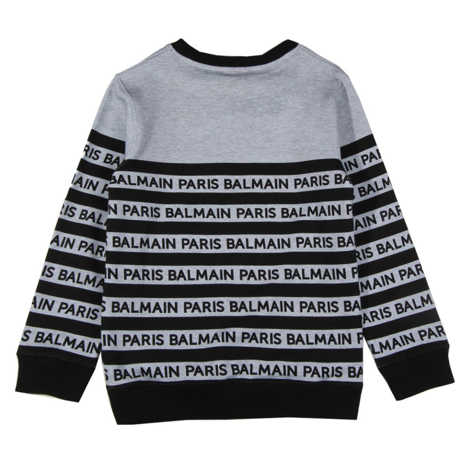 Balmain Kids Grey Logo Print Sweatshirt