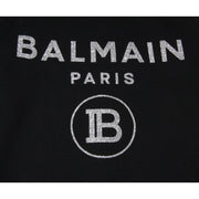 Balmain Paris Girls Black Glitter Logo Sweatshirt Detail