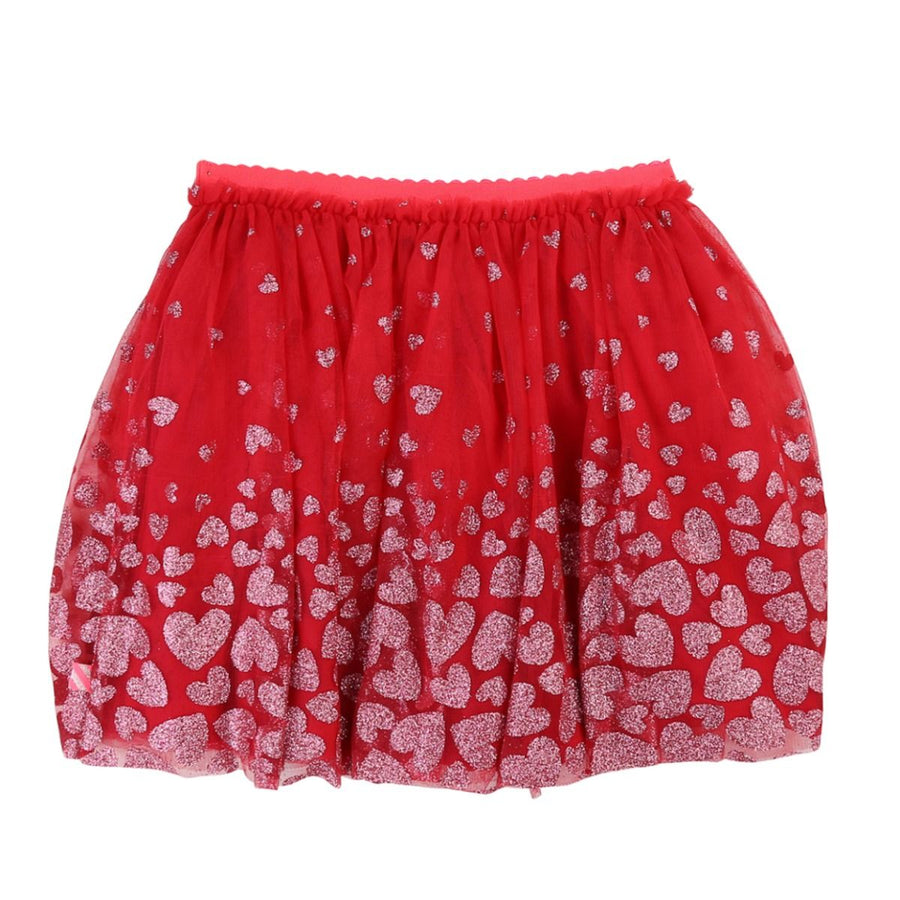 Billieblush Pink Net Frill Heart Motif Skirt