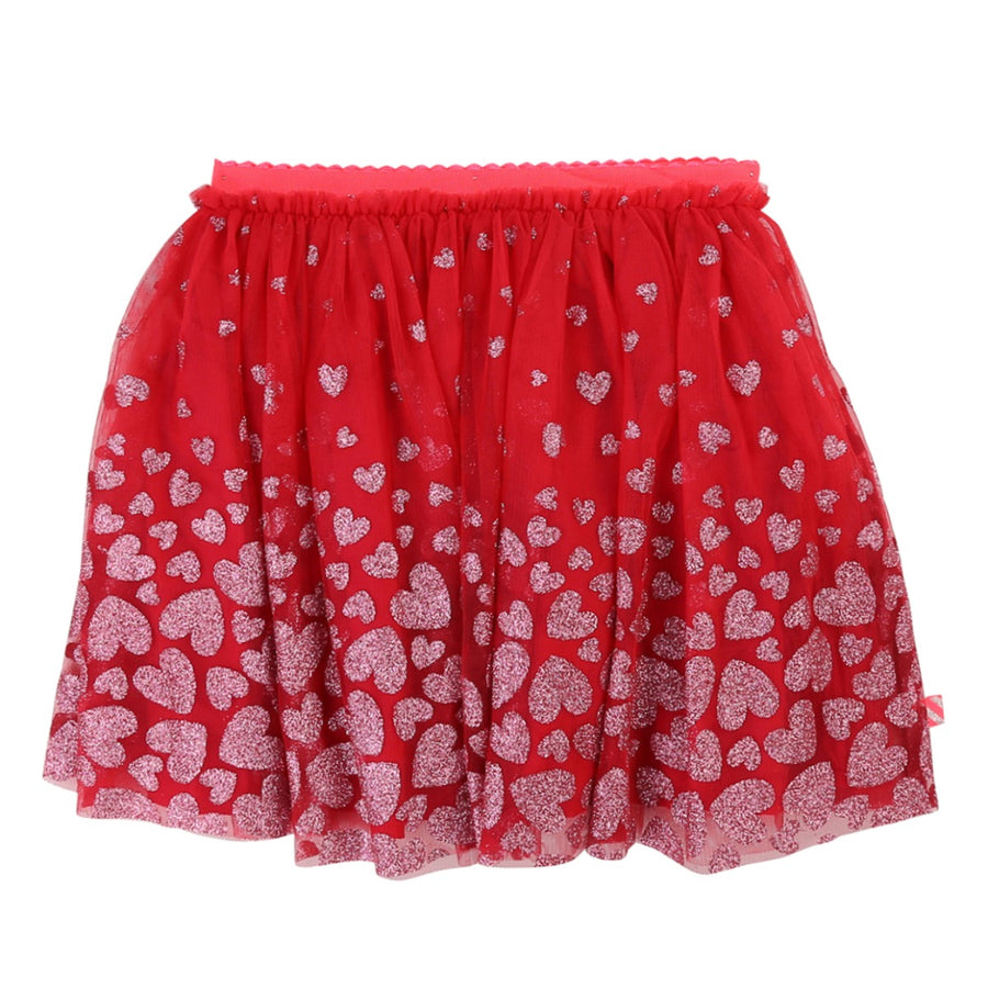 Billieblush Pink Net Frill Heart Motif Skirt 