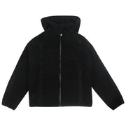 Armani Junior Black Logo Tape Hooded Jacket