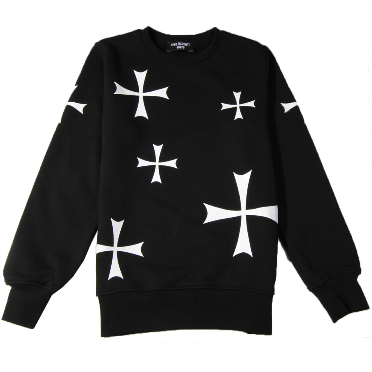 Neil Barrett Kids Cross Printed Black Sweatshirt Front