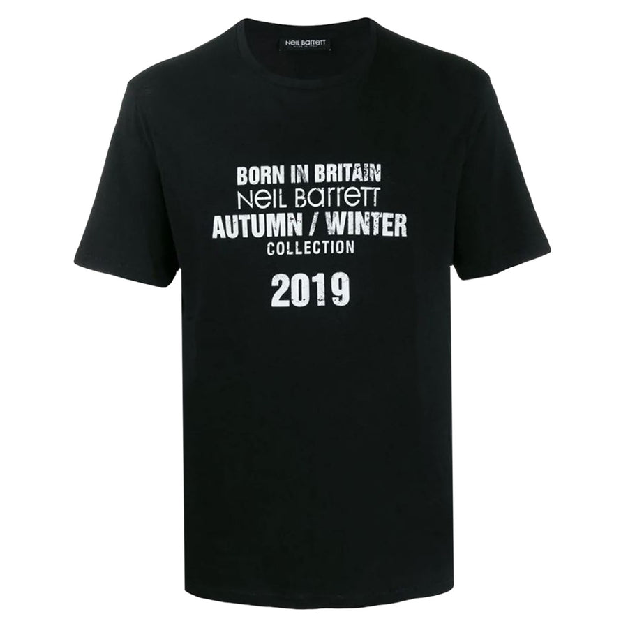 Neil Barrett Black "BORN IN BRITAIN" F/W 2019 T-shirt  Front 