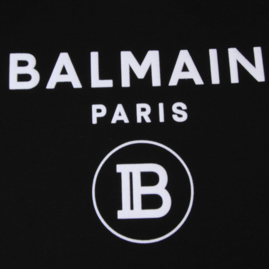 Balmain Paris Black and White Logo T-Shirt