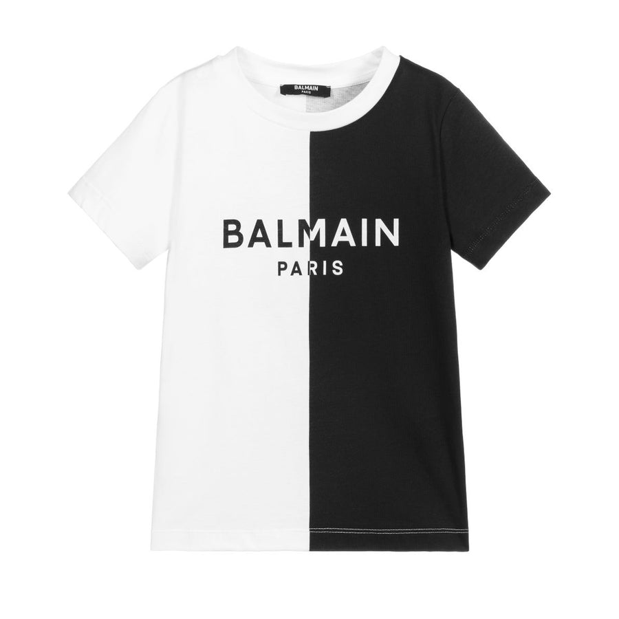 Balmain Kids Two Tone Logo Print T-shirt