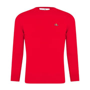 Vivienne Westwood Red Embroidered Logo Wool Jumper