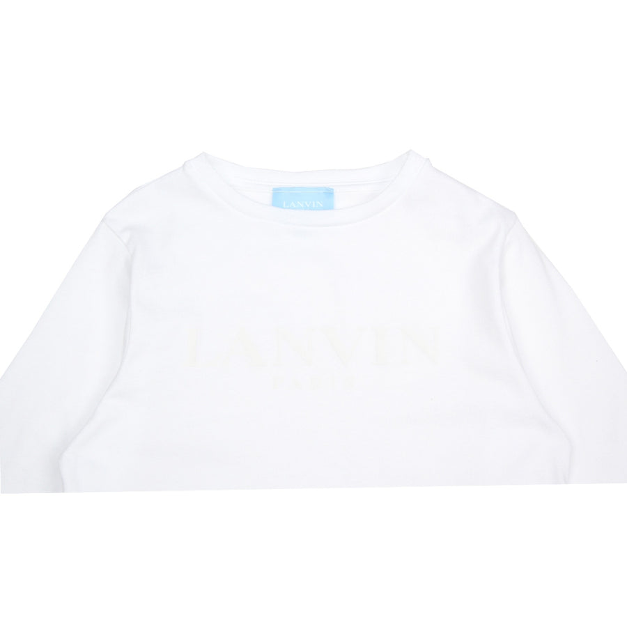 Lanvin Kids Chest Logo White Top - Retro Designer Wear