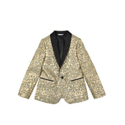 Dolce & Gabbana Gold Silk Jacquard Blazer - Retro Designer Wear