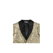 Dolce & Gabbana Gold Silk Jacquard Blazer - Retro Designer Wear