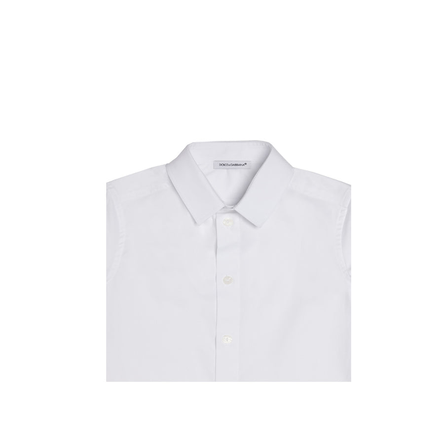 Dolce & Gabbana Stretch Cotton White Poplin Shirt - Retro Designer Wear
