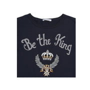 Dolce & Gabbana Kids Be the King Navy Top - Retro Designer Wear