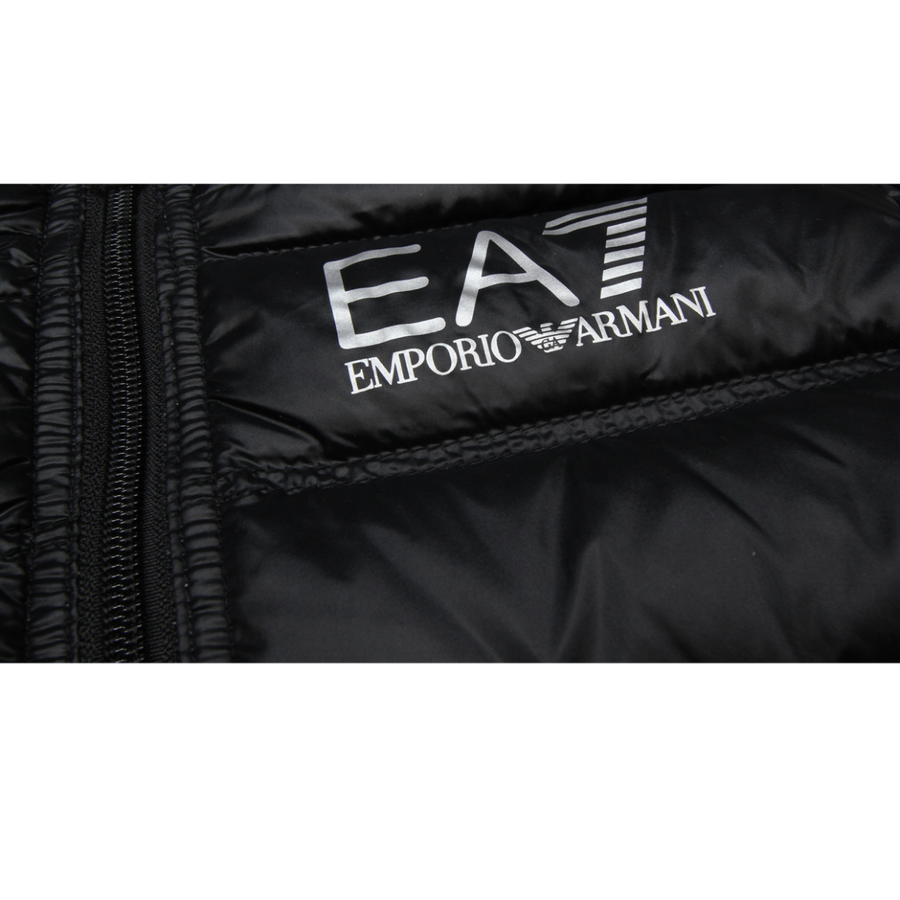 EA7 Junior Logo Black Down Jacket Logo