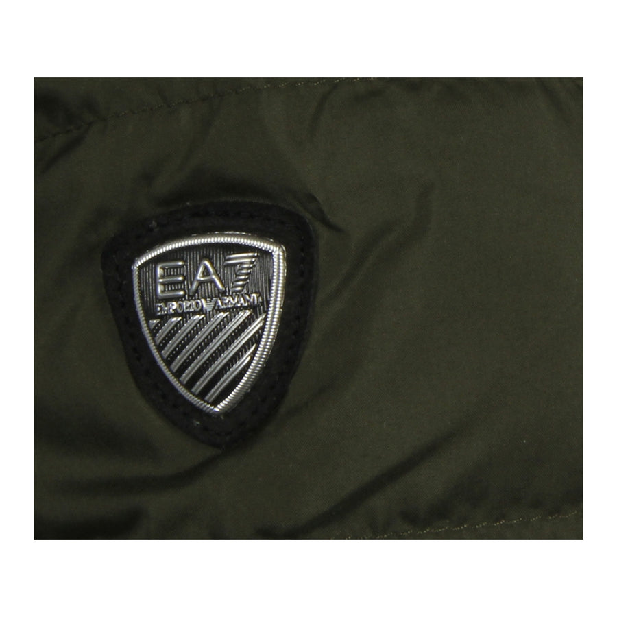 EA7 Quilted Green Down Jacket - Retro Designer Wear