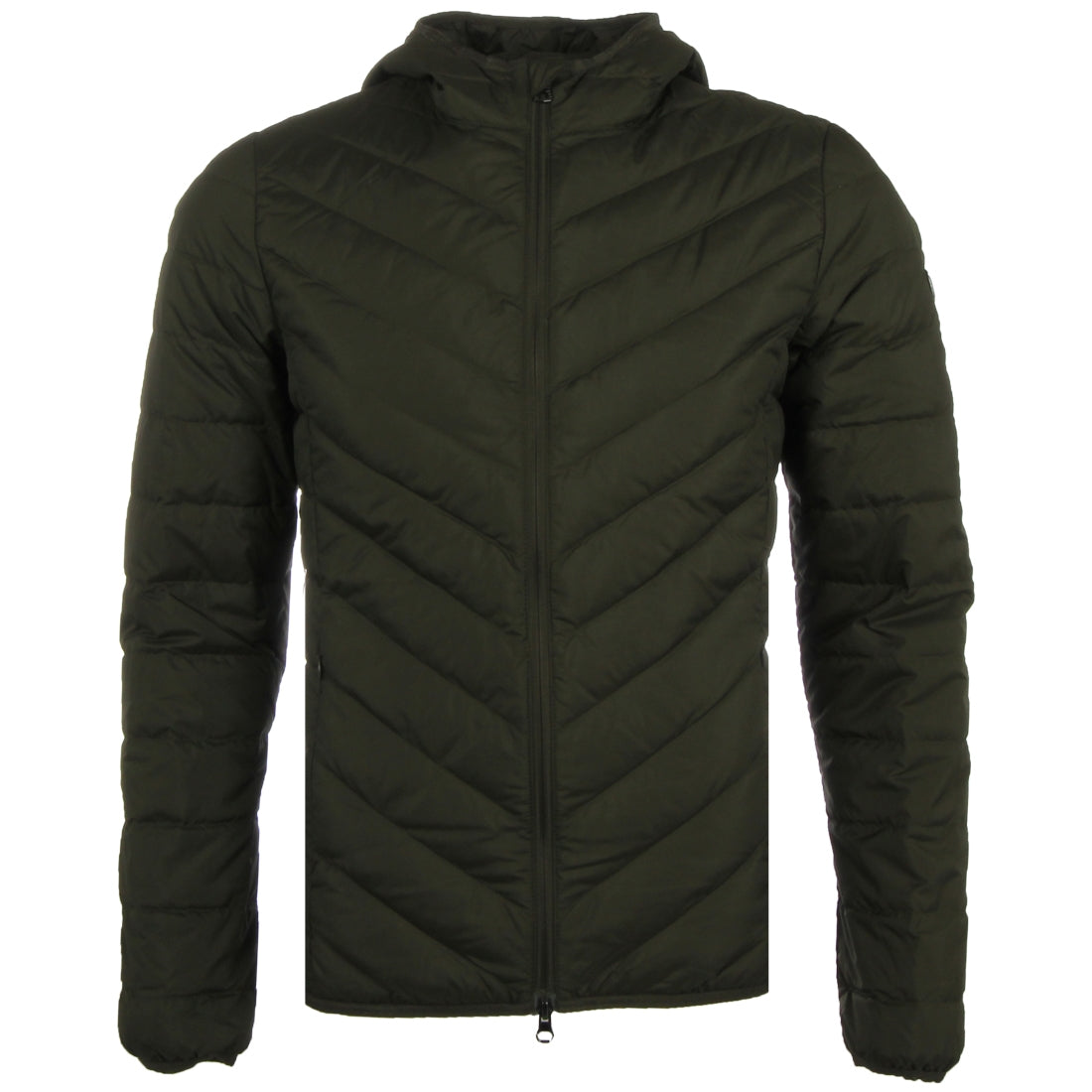 EA7 Quilted Green Down Jacket - Retro Designer Wear