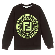 Fendi Junior Black Roma Stamp Sweatshirt front 