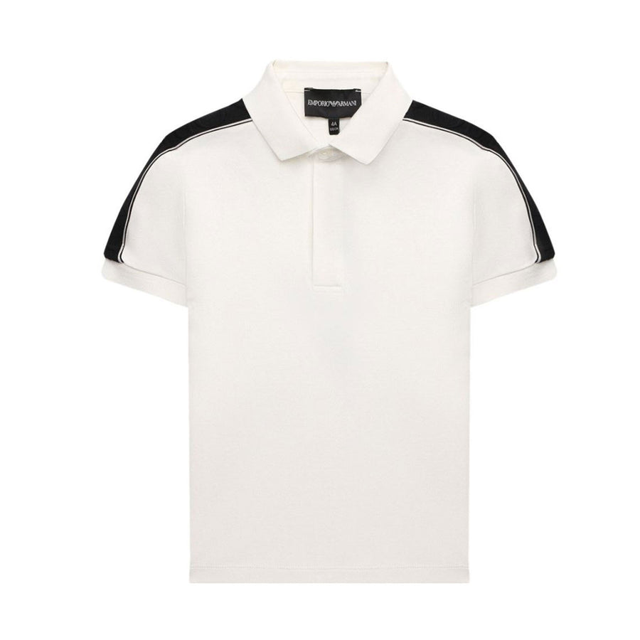 Emporio Armani Junior White Embossed Polo Shirt