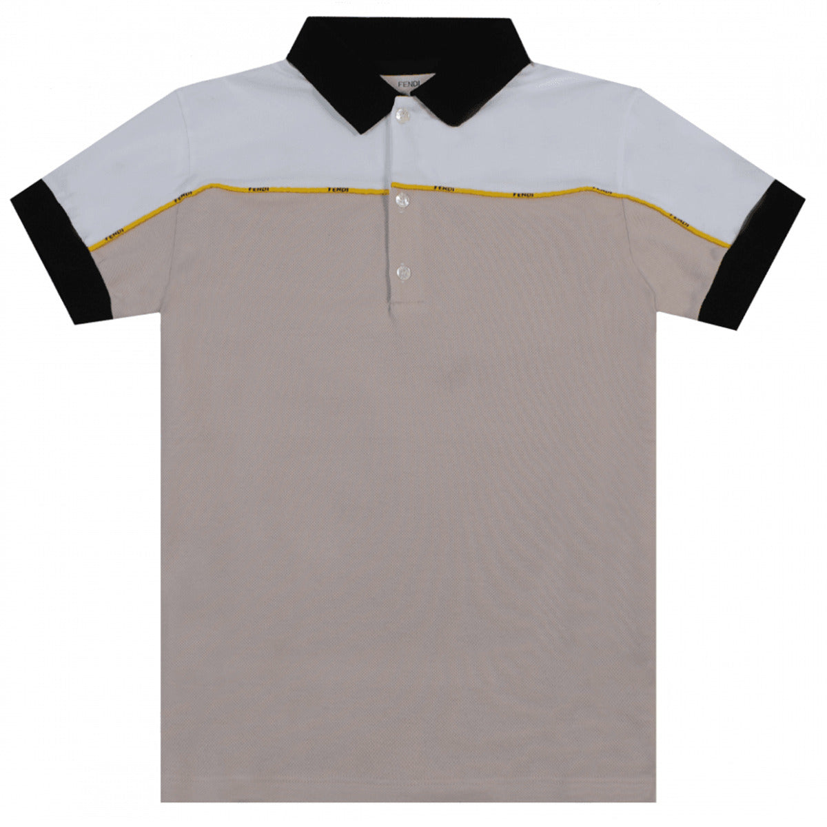 Fendi Junior Beige Cotton Polo Shirt 