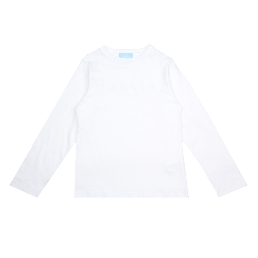 Lanvin Kids Chest Logo White Top - Retro Designer Wear