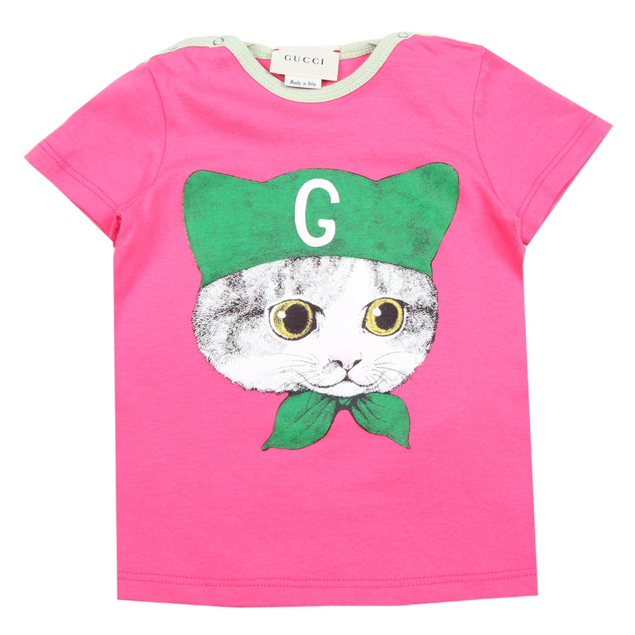 Gucci Baby Cat Printed Pink Top Front