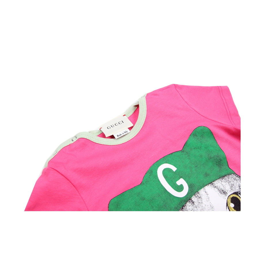 Gucci Baby Cat Printed Pink Top Neck