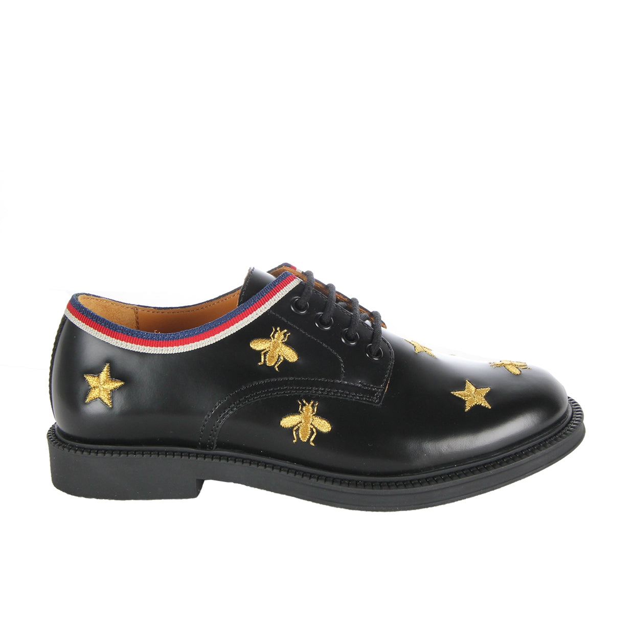 Gucci Kids Bees & Stars Black Shoes Side 1