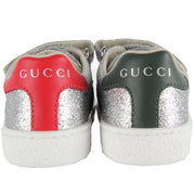 Gucci Kids Sliver Glitter Trainers - Retro Designer Wear