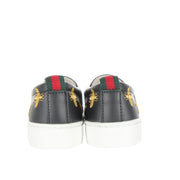 Gucci Kids Gold Stars and Bees Slip On Black Trainers - Retro Designer Wear
