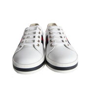 Gucci Kids White Leather Platform Trainers two 