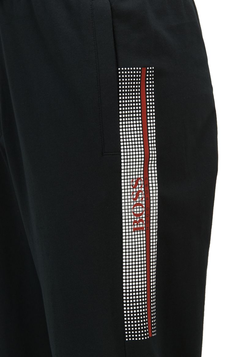 BOSS Black Trousers with Heat-Sealed Logo Artwork