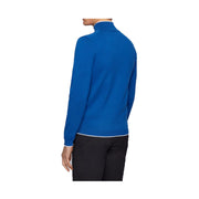 BOSS Zip-neck sweater in organic cotton with contrast accents