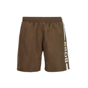 BOSS Logo-print Khaki swim shorts