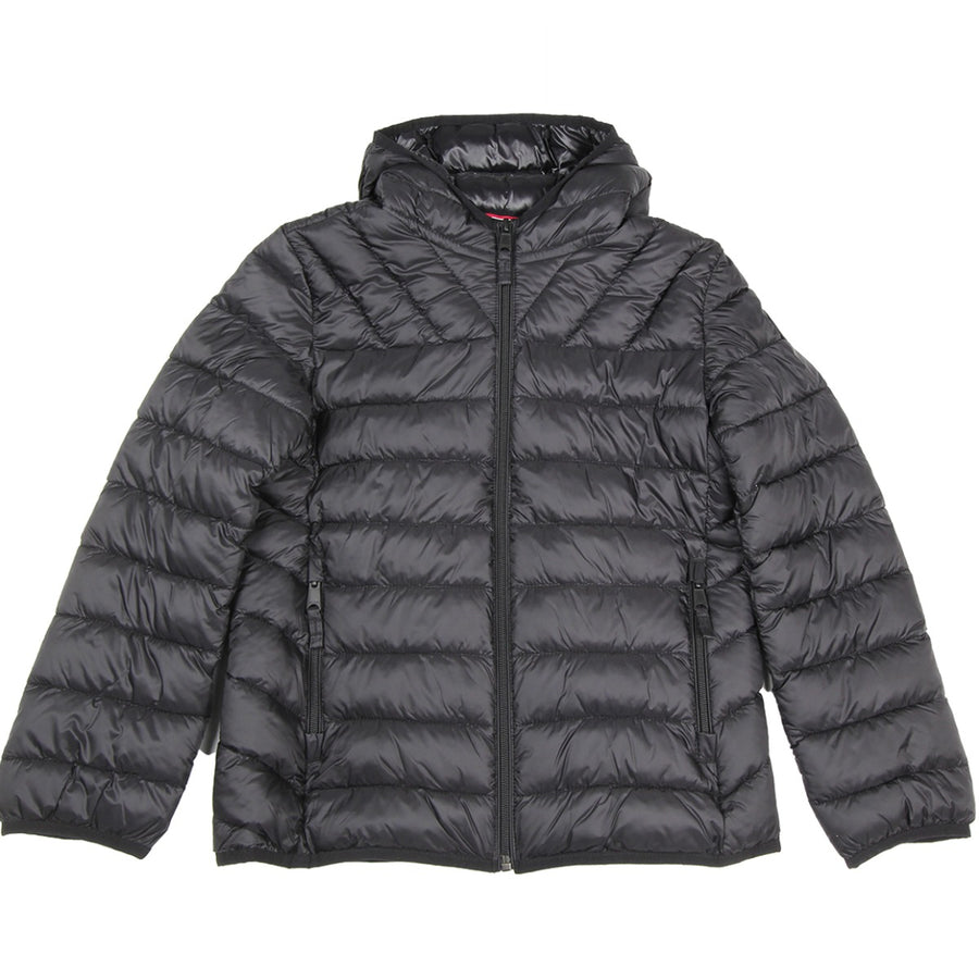 Napapijri Junior Black Puffer Aeron Jacket Front