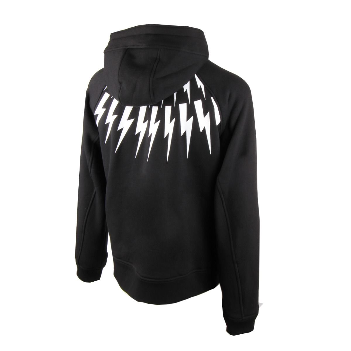 Neil Barrett Black Fair-isle Thunderbolt Pullover Hoodie