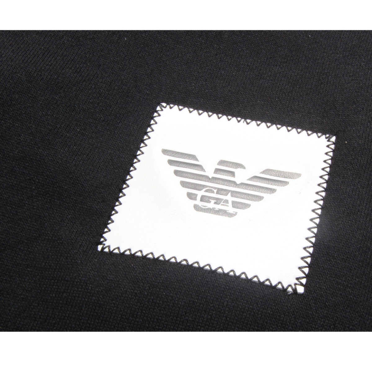 Emporio Armani Black chest Logo Patch Sweatshirt detail 