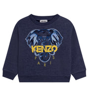 Kenzo Kids Blue Elephant Logo Sweatshirt