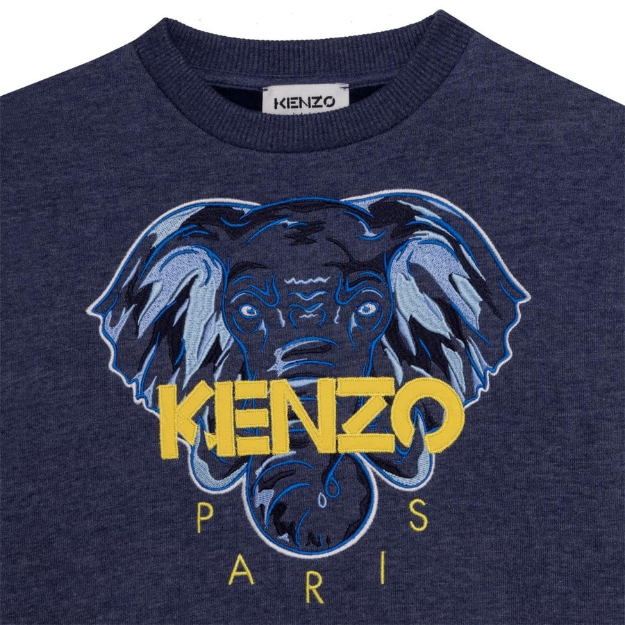 Kenzo Kids Blue Elephant Logo Sweatshirt