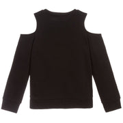 Balmain Kids Black Cutout Shoulder Sweatshirt